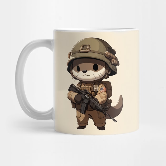 Kawaii Otter Soldier by TomFrontierArt